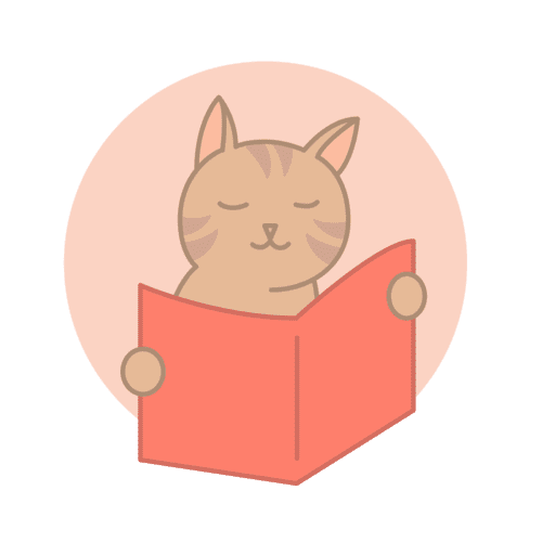 Icon of a cat reading a red book