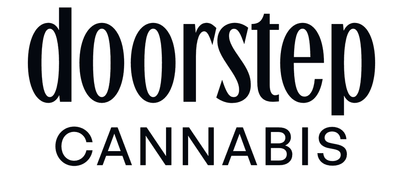 the Doorstep Cannabis wordmark in black on a white background