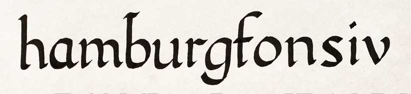 Practice calligraphy that says 'hamburgfonsiv'